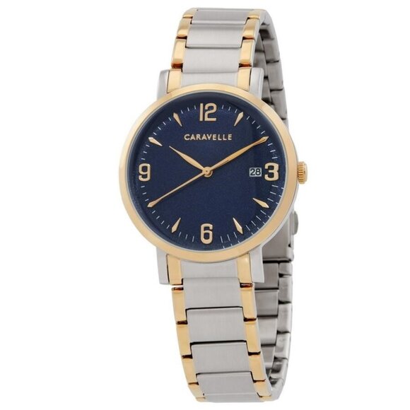 NWT Authentic Bulova Caravelle Quartz Blue Dial Men's Watch - Picture 1 of 3